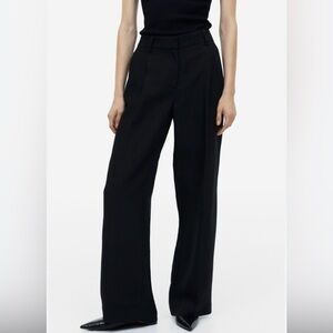 H&M Linen Blend Black Trousers - size 8